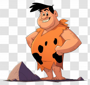 Fred Flintstone - Caveman Character Illustration In Cartoon Style Transparent PNG