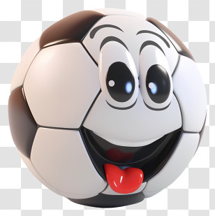 3d Cartoon Ball - Cartoon Soccer Ball With Face Transparent PNG