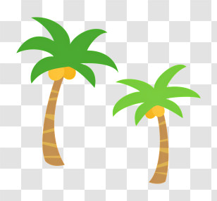 Palm Tree - Cartoon Palm Trees For Tropical Aesthetic Transparent PNG