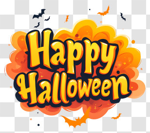 Happy Halloween Text - Happy Halloween Pumpkin Illustration Transparent PNG
