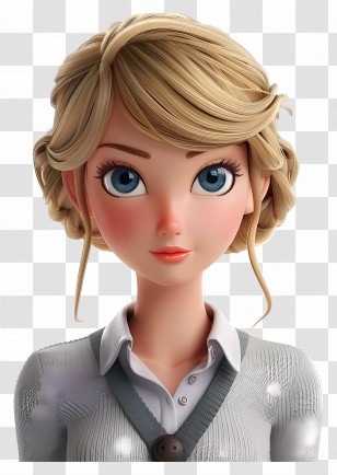 Taylor Swift - Cartoon Girl With Blonde Hair Transparent PNG