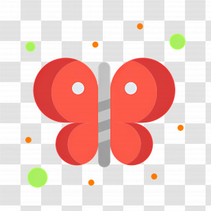 Flying Butterfly - Red Butterfly With Dots Transparent PNG