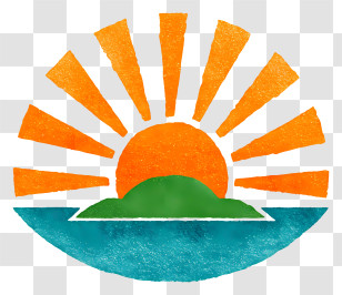 Sun Rising Over Island - Beautiful Sunrise Over The Ocean Transparent PNG