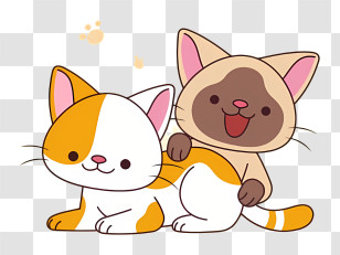 Black Cat - Playful Cartoon Cats Illustration Transparent PNG