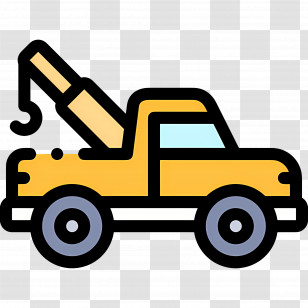 Tow Truck - Yellow Tow Truck Icon In Cartoon Style Transparent PNG