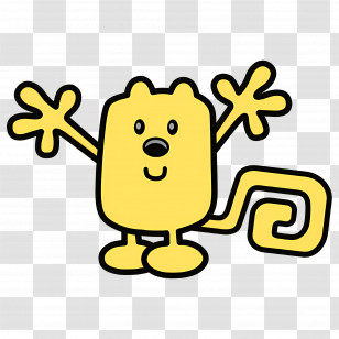 Cartoon Character - Cheerful Yellow Cartoon Character Transparent PNG