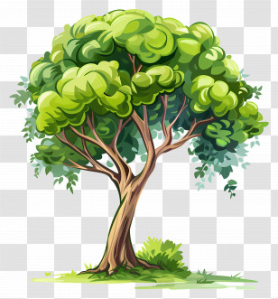 Tree - Green Cartoon Tree Illustration Transparent PNG