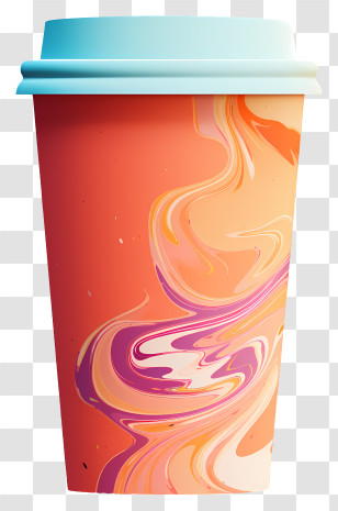 Plastic Cup - Colorful Cup Design Transparent PNG