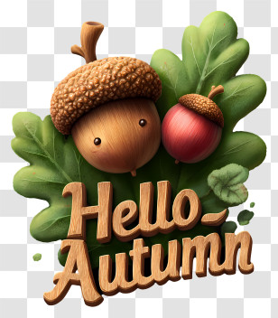 Hello Autumn - Hello Autumn Acorn Illustration Transparent PNG