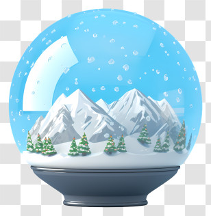 Snow Globe - Snow Globe With Mountain Scene Transparent PNG