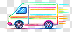 Delivery Van Icon - Fast Colorful Delivery Van Icon Transparent PNG