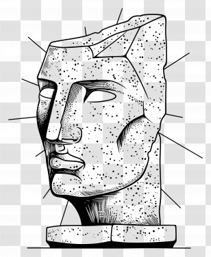 Stone Sculpture - Abstract Stone Head Sculpture Transparent PNG