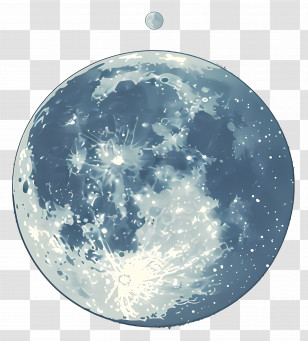Full Moon - Full Moon Illustration Of The Moon With Craters Transparent PNG