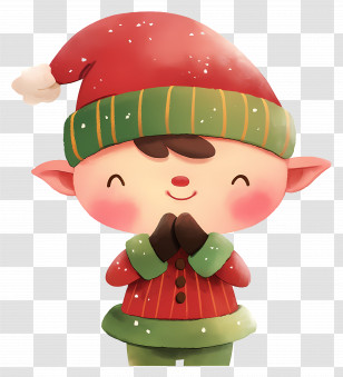 Christmas Santa Helper - Joyful Christmas Elf In Festive Costume Transparent PNG