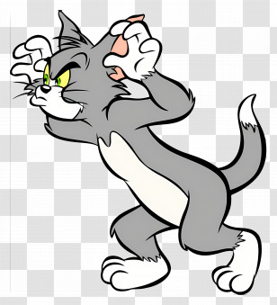 Tom Cat - Angry Cartoon Cat In Action Transparent PNG