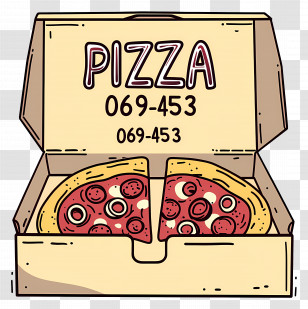 Pizza Box - Pizza In A Delivery Box Transparent PNG