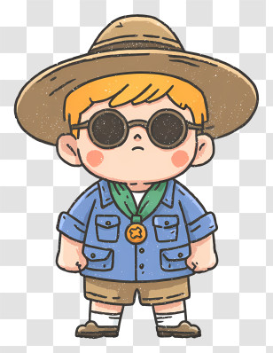 Chubby Child - Little Boy Scout Character Transparent PNG