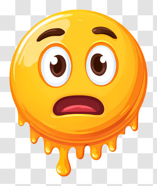 Melting Face Emoji - Melting Worried Emoji Transparent PNG