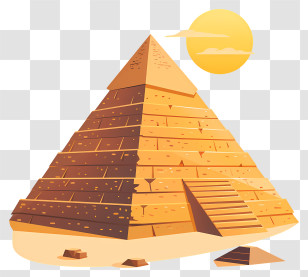 Egypt Pyramid - Illustration Of A Pyramid In A Sunny Desert Transparent PNG