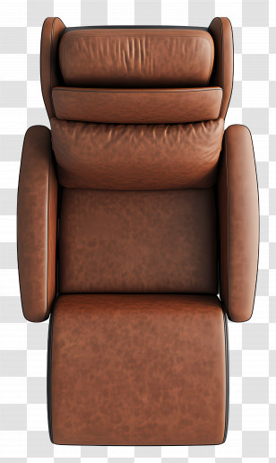 Top View Furniture - Classic Brown Leather Recliner Chair Transparent PNG