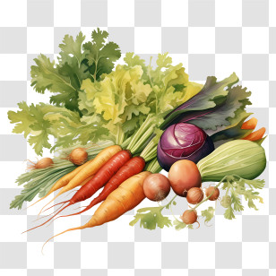 Vegetables - Fresh Organic Vegetables With Greens Transparent PNG