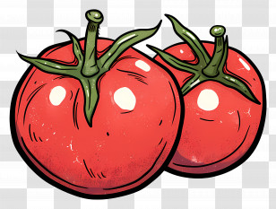 Tomatoes - Illustration Of Fresh Juicy Red Tomatoes Transparent PNG