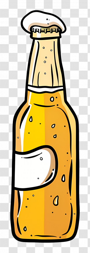 Beer - Beer Bottle With Foam At The Top Transparent PNG
