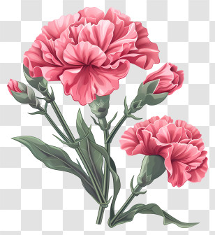Carnation - Pink Carnation Flowers In Vibrant Blooms Transparent PNG