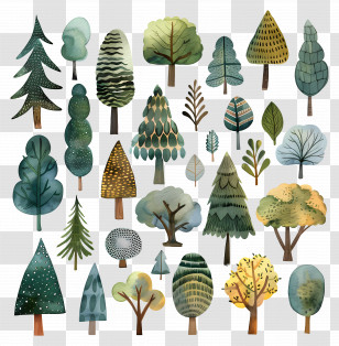 Forest - Beautiful Collection Of Artistic Trees Transparent PNG