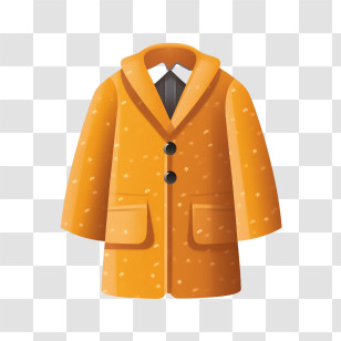 Coat - Orange Coat With Buttons Transparent PNG