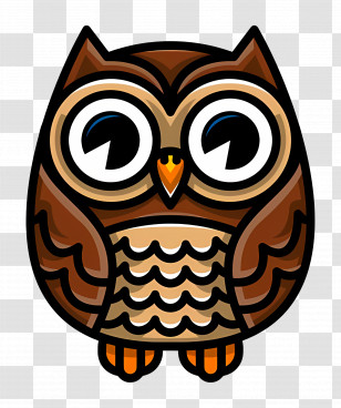 Cute Owl - Cute Cartoon Owl With Big Eyes Transparent PNG