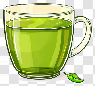 Green Tea - Green Tea In Fancy Glass Cup Transparent PNG