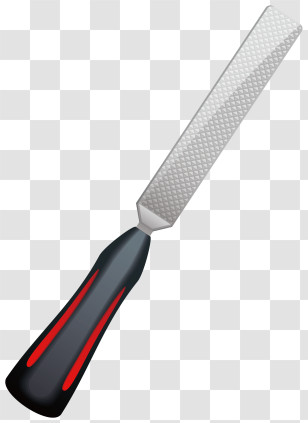 Red Plastic Knife - Metal File With Black And Red Handle Transparent PNG