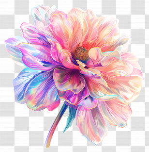 Pastel Flower - Beautiful Colorful Flower In Bloom Transparent PNG