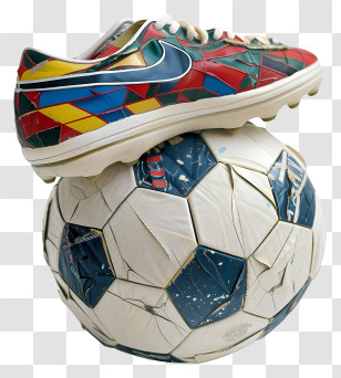 Soccer - Soccer Ball With Nike Shoe Transparent PNG