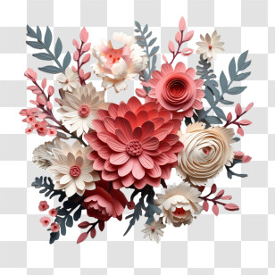 3d Flower
 - Pink Paper Floral Arrangement Illustration Transparent PNG