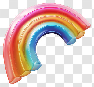 Rainbow - 3D Rainbow Colorful Illustration Transparent PNG