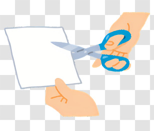 Icon - Hands Cutting Paper With Scissors Transparent PNG