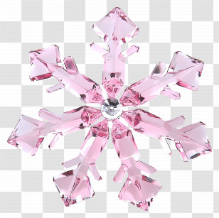 Crystal Snowflake - Pink Crystal Snowflake Decoration Transparent PNG