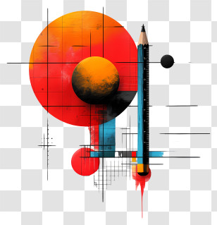Learning Background - Geometric Abstract Art With Pencil Composition Transparent PNG