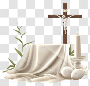 Maundy Thursday - Easter Altar With Cross And Candle Transparent PNG