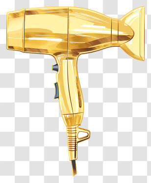 Hair Dryer - Golden Hair Dryer For Stylish Hair Transparent PNG