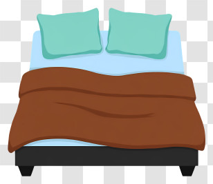 Bed Top View - Cozy Bed With Brown Blanket Transparent PNG