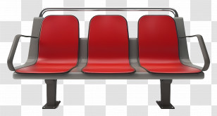 Subway Seat - Red Bench In Public Waiting Area Transparent PNG