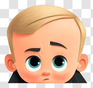 Boss Baby Peeking Out - Cartoon Baby With Big Eyes Transparent PNG