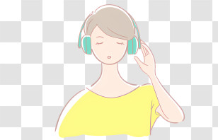 Woman Wearing Headphones - Woman Wearing Headphones And Enjoying Music Transparent PNG