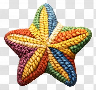 Star Icon - Knitted Colorful Star Decoration Transparent PNG