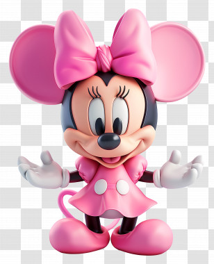 Mouse Minnie Rosa - Cartoon Mouse Character In Pink Outfit Transparent PNG