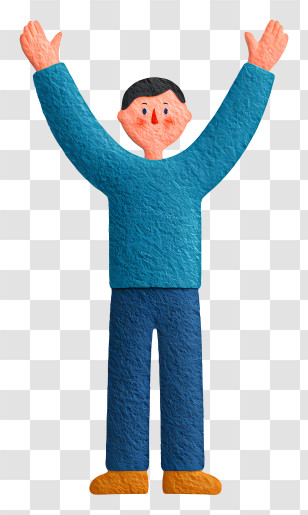 Man With Raised Hands - Happy Person With Arms Raised Transparent PNG