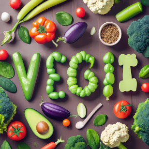 Veggie - Creative Typography With Fresh Green Vegetables Transparent PNG